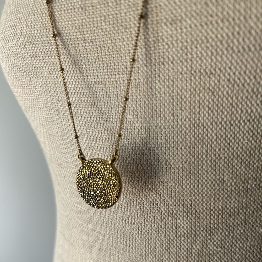 Lucky Brand sparkle reversible gold pendant boho 16-20” adjustable. Worn once!
